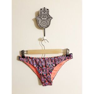 Tribal Bikini bottom / Coral / Gold/Multi colored